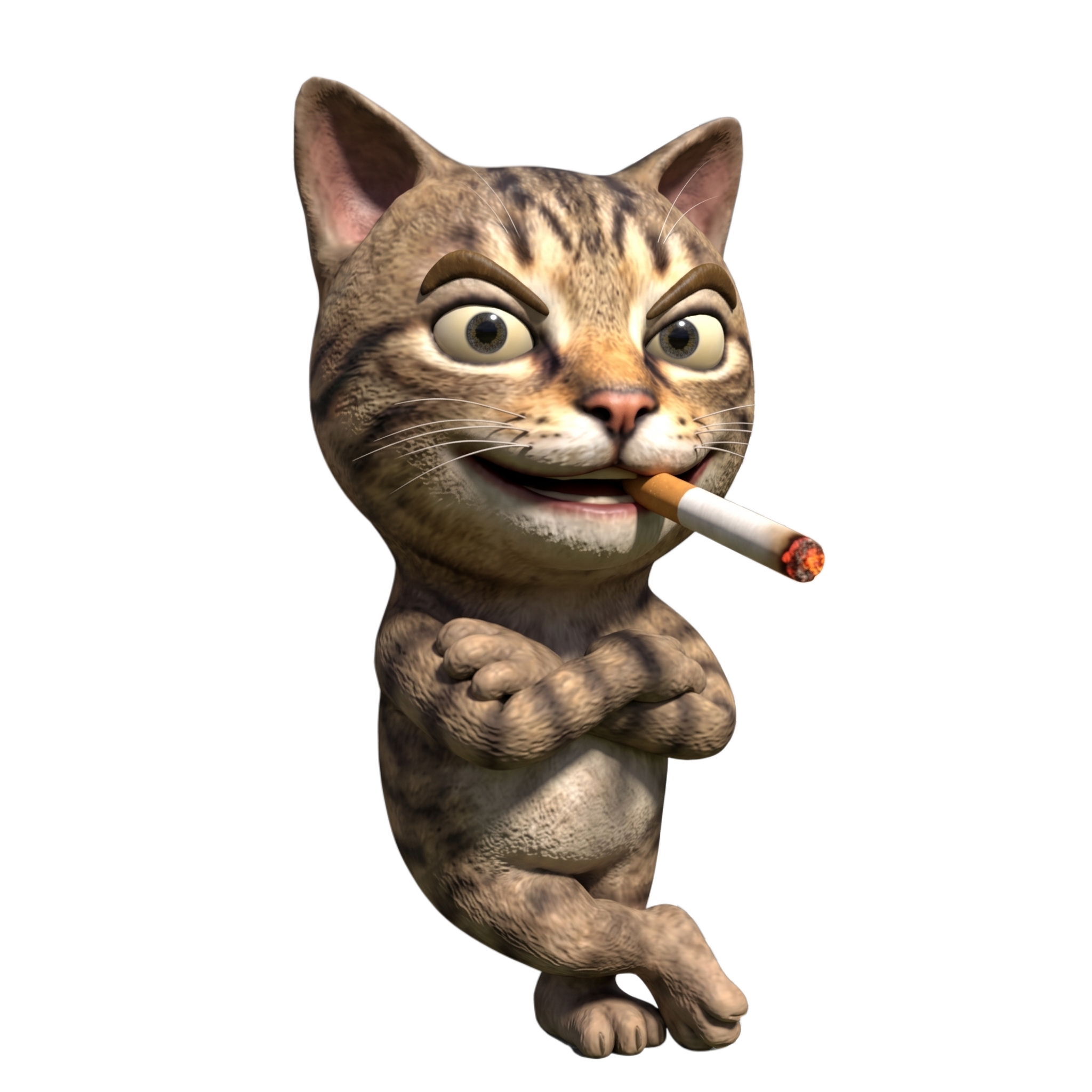 Smoking Cat leaning back